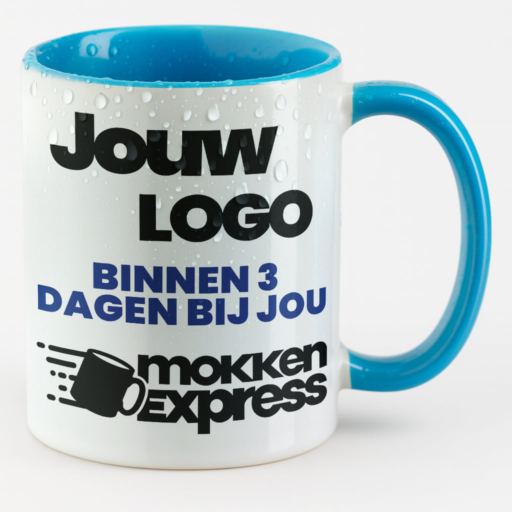 #Farbe_Lichtblauw
Lichtblauwe keramische mok met logo bedrukt. Laat nu uw mok met