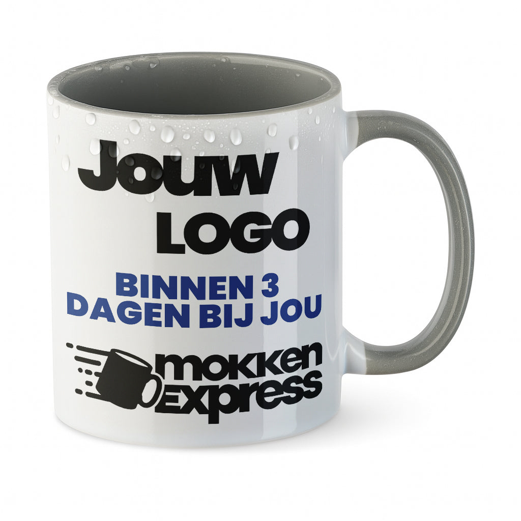 #Farbe_Grijs
Grijze keramische mok met logo bedrukt. Laat nu uw mok met bedrijfslogo bedrukken.