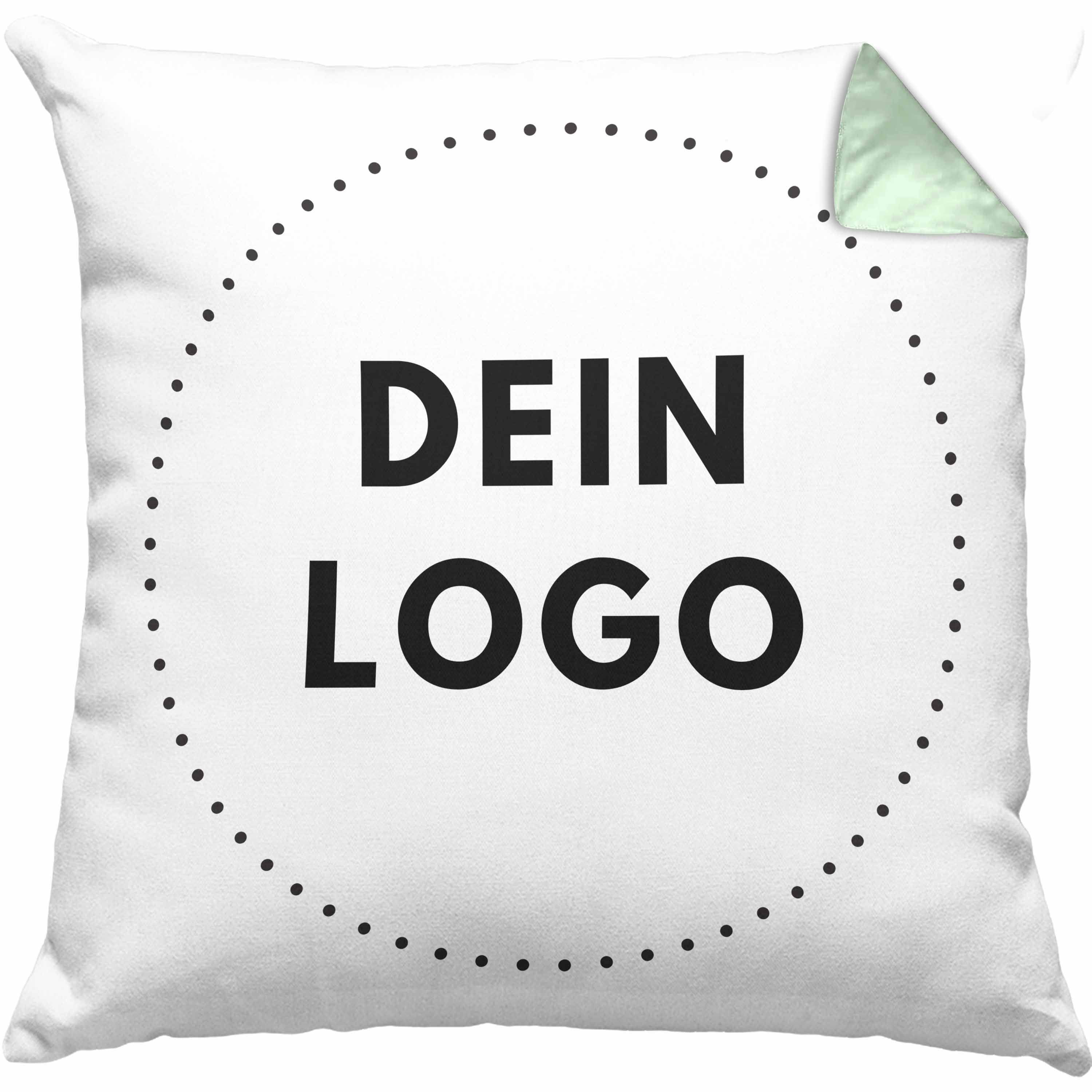 #Farbe_Grün
grünes Kissen mit Logo – Schnell und günstig bedruckt mit Ihrem Firmenlogo, ideal für Branding und Kundengeschenke.